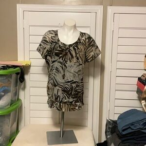 Apt. 9 Women's Zebra Print Blouse - Black and Brown
